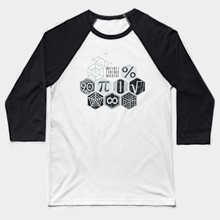 Math's Lesson (Black and White) Baseball T-Shirt